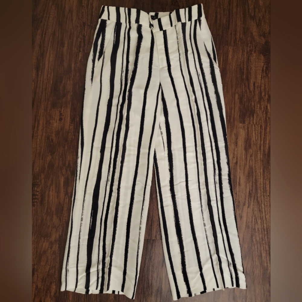 Zara Cropped Striped Trousers